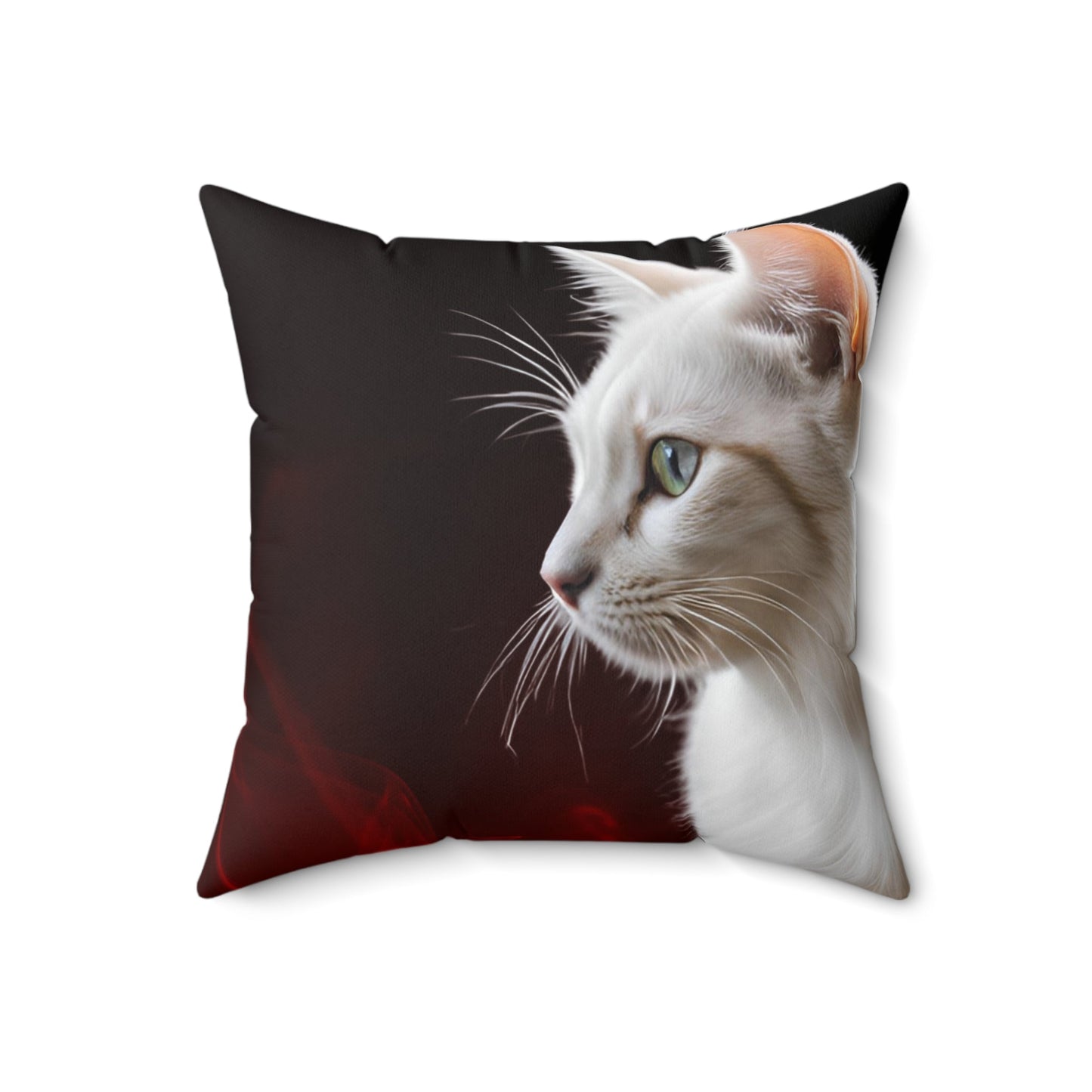 Coussin carré élégant avec profil de chat - Décor confortable pour les amoureux des chats