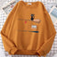 Charming Cat Print Sweatshirt for Women