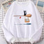 Charming Cat Print Sweatshirt for Women