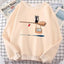 Charming Cat Print Sweatshirt for Women