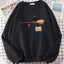 Charming Cat Print Sweatshirt for Women