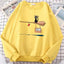 Charming Cat Print Sweatshirt for Women