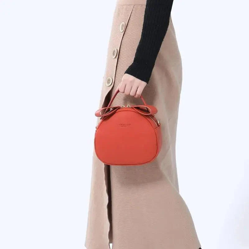 Chic Round Women’s Crossbody Handbag - Soft PU Leather Messenger Bag - Korvel