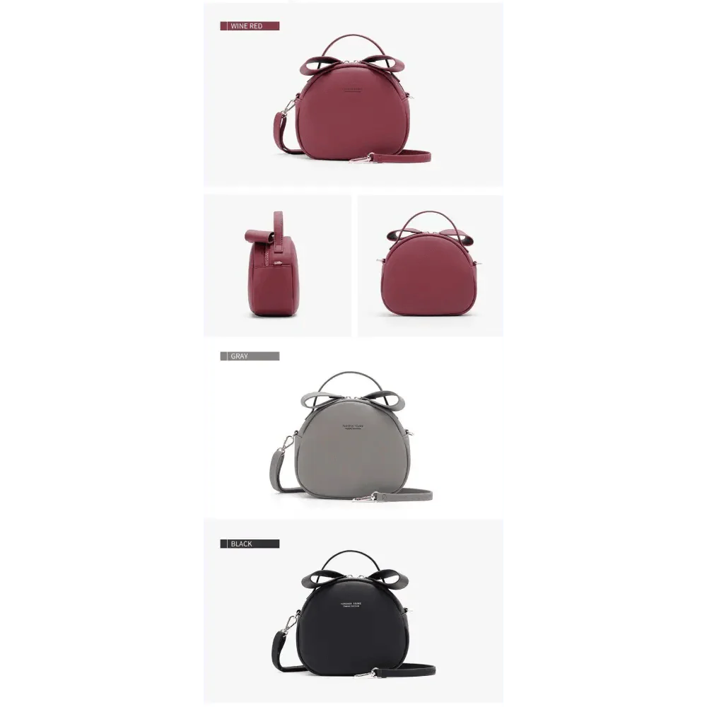 Chic Round Women’s Crossbody Handbag - Soft PU Leather Messenger Bag - Korvel