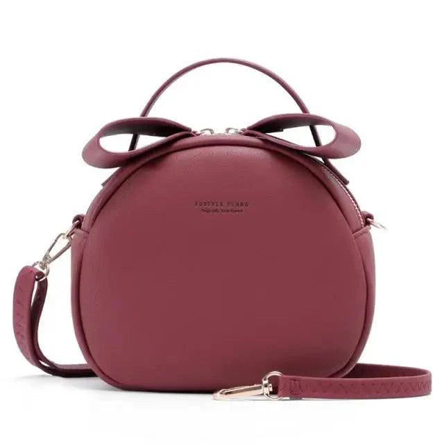 Chic Round Women’s Crossbody Handbag - Soft PU Leather Messenger Bag - Korvel