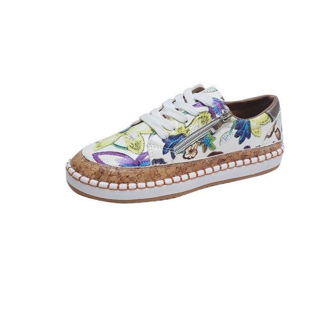 Baskets Élégantes à Fleurs pour Femmes - Chaussures Décontractées Confortables
