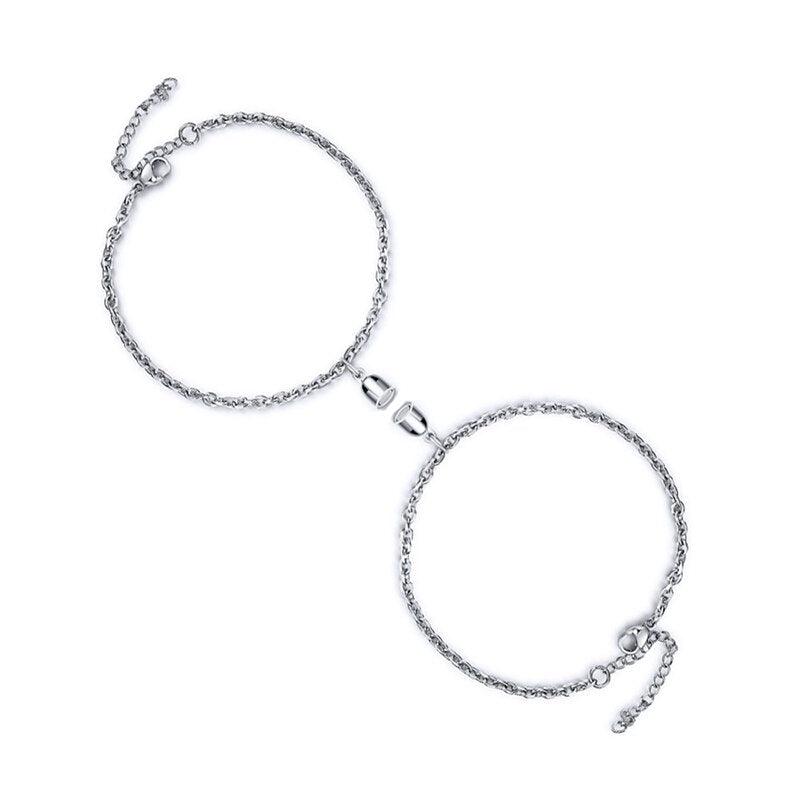 Bracelets pour couples magnétiques en forme de cœur élégants