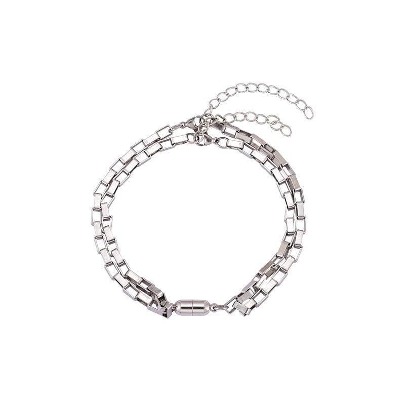 Bracelets pour couples magnétiques en forme de cœur élégants