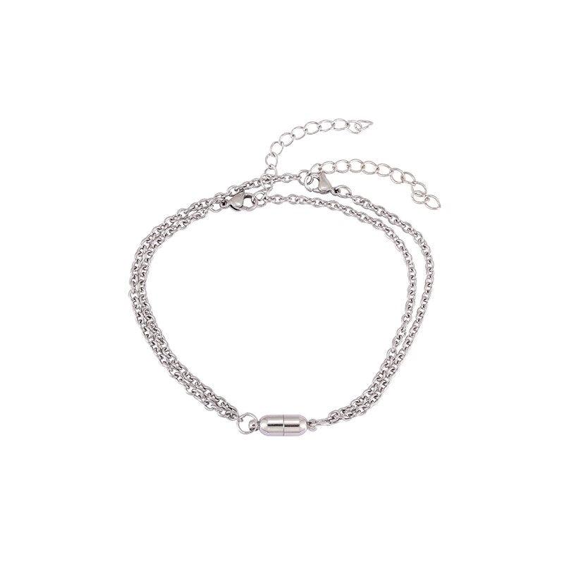 Bracelets pour couples magnétiques en forme de cœur élégants