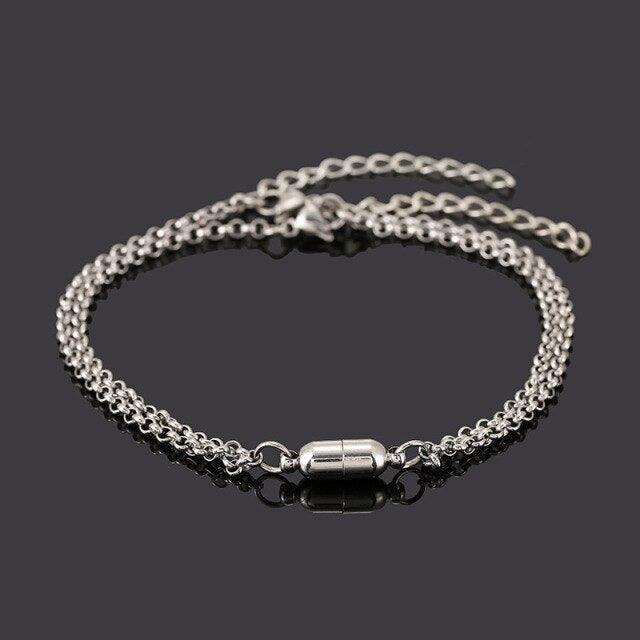 Bracelets pour couples magnétiques en forme de cœur élégants