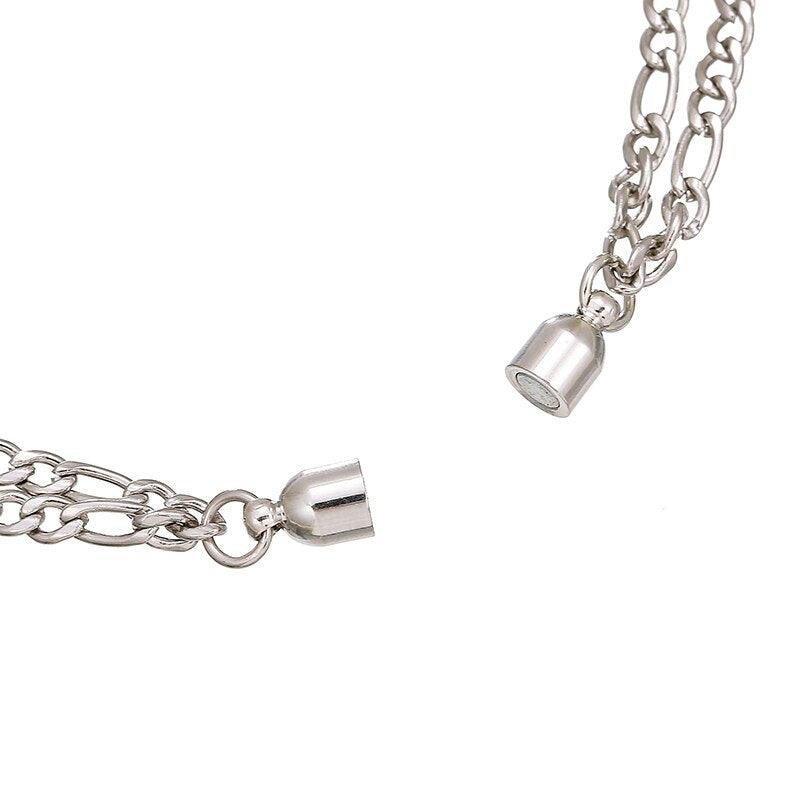 Bracelets pour couples magnétiques en forme de cœur élégants