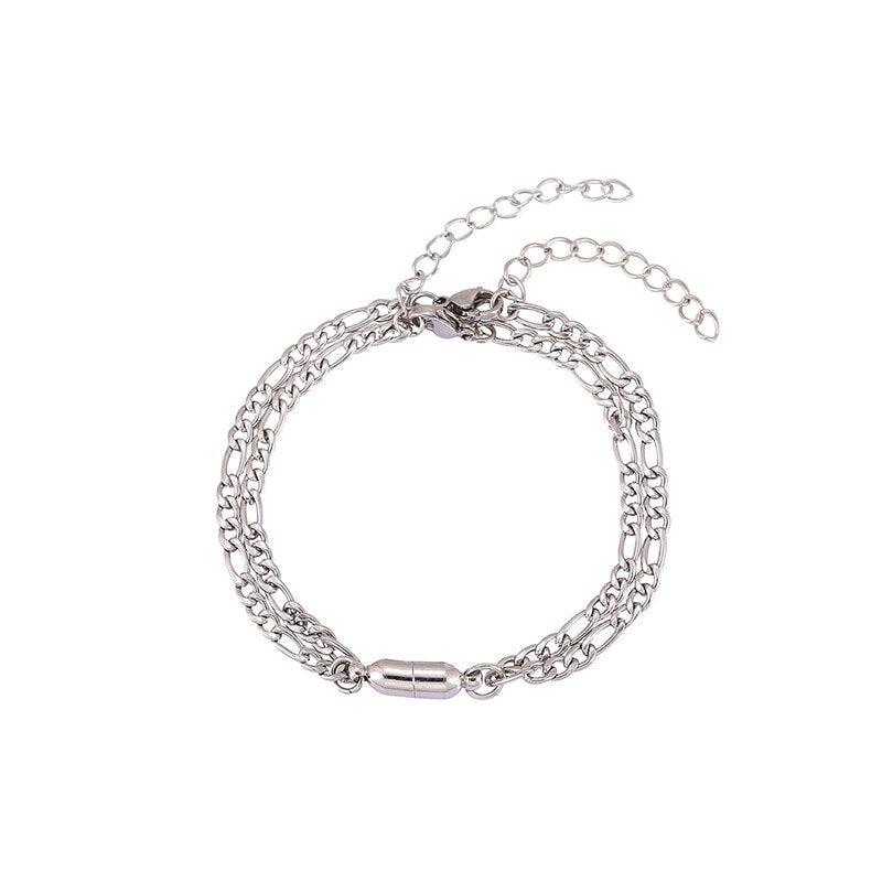 Bracelets pour couples magnétiques en forme de cœur élégants