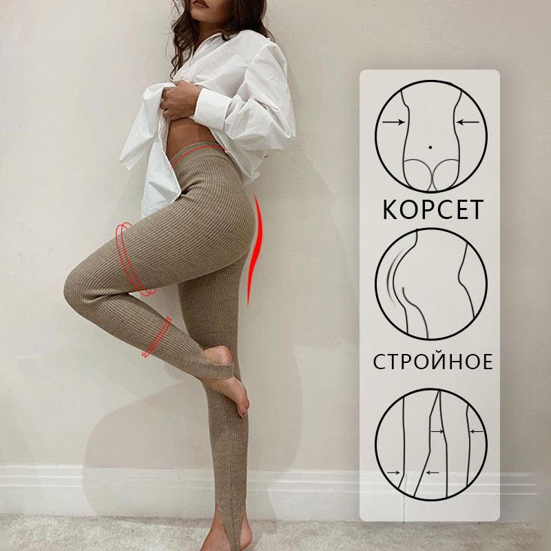 Leggings de fitness en coton taille haute élégants pour femmes