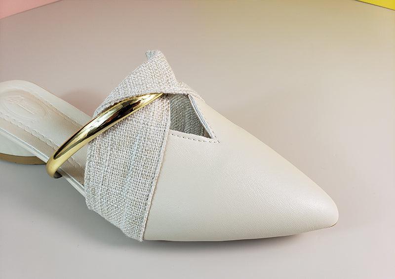 Chaussons élégants à talon bas et bout pointu pour femmes