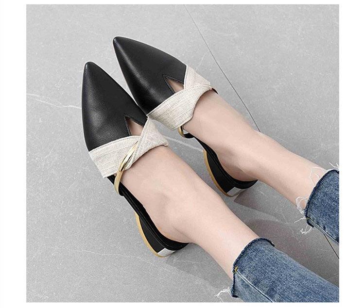 Chaussons élégants à talon bas et bout pointu pour femmes