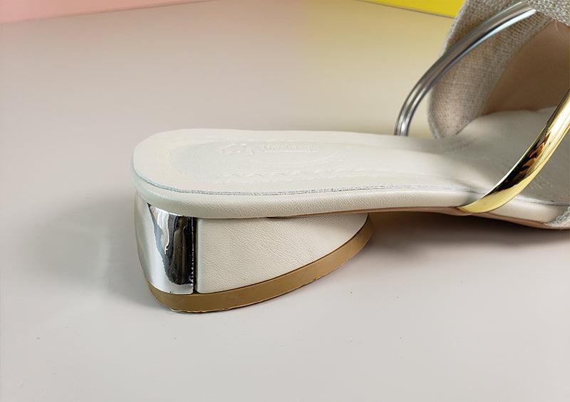 Chaussons élégants à talon bas et bout pointu pour femmes