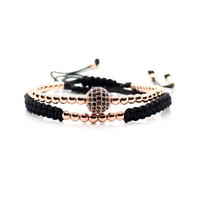 Ensemble de Bracelets en Perles Dorées Élégantes pour Hommes et Femmes