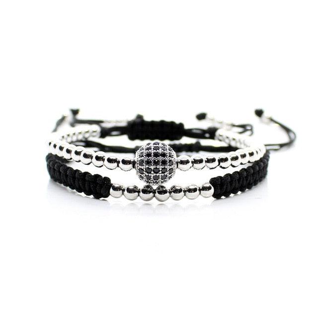 Ensemble de Bracelets en Perles Dorées Élégantes pour Hommes et Femmes