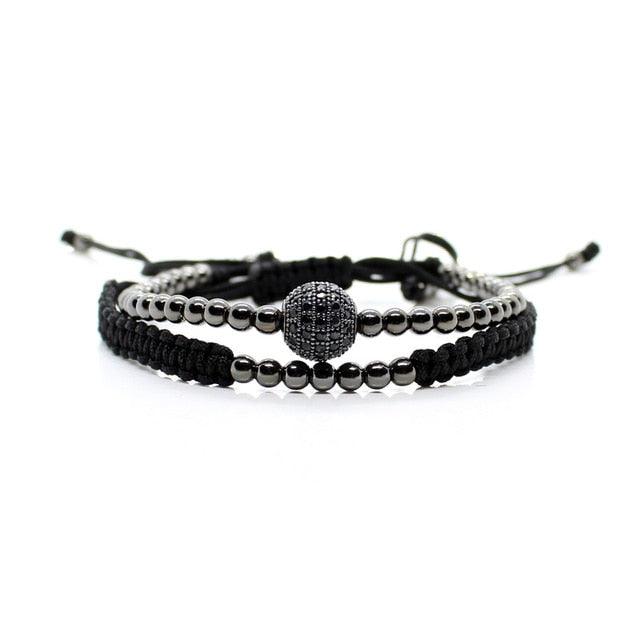 Ensemble de Bracelets en Perles Dorées Élégantes pour Hommes et Femmes