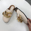 Elegant Women’s Closed Toe Slip-On Flats with Gold Chain