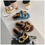 Elegant Women’s Closed Toe Slip-On Flats with Gold Chain