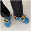 Elegant Women’s Closed Toe Slip-On Flats with Gold Chain