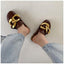 Elegant Women’s Closed Toe Slip-On Flats with Gold Chain
