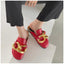 Elegant Women’s Closed Toe Slip-On Flats with Gold Chain