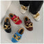Elegant Women’s Closed Toe Slip-On Flats with Gold Chain