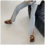 Elegant Women’s Closed Toe Slip-On Flats with Gold Chain
