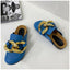 Elegant Women’s Closed Toe Slip-On Flats with Gold Chain