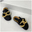 Elegant Women’s Closed Toe Slip-On Flats with Gold Chain