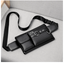 Elegant Black Men's Leather Waist Bag with Adjustable Strap