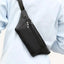Elegant Black Men's Leather Waist Bag with Adjustable Strap