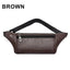Elegant Black Men's Leather Waist Bag with Adjustable Strap