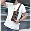 Elegant Black Men's Leather Waist Bag with Adjustable Strap