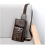 Elegant Black Men's Leather Waist Bag with Adjustable Strap