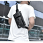 Elegant Black Men's Leather Waist Bag with Adjustable Strap