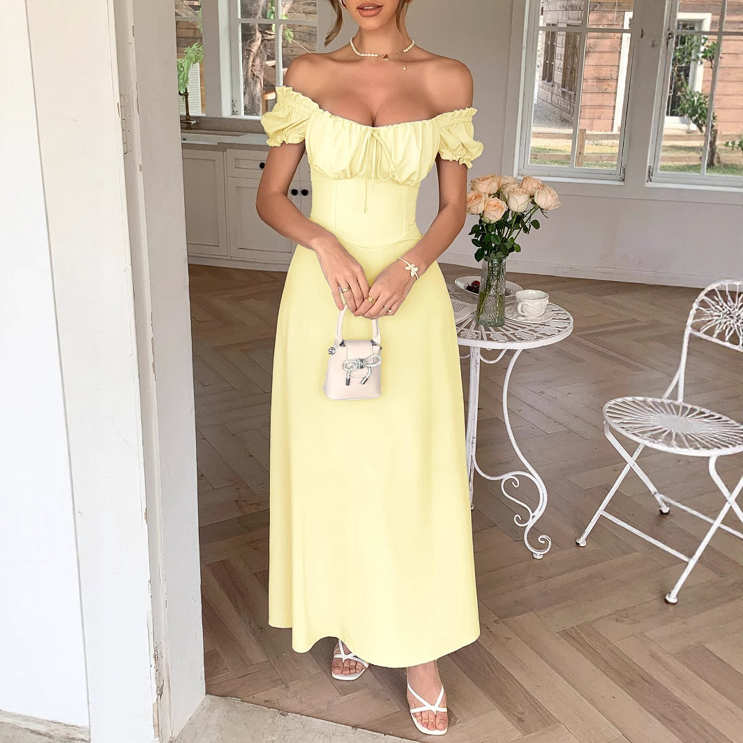 Elegant one shoulder long dress - Korvel