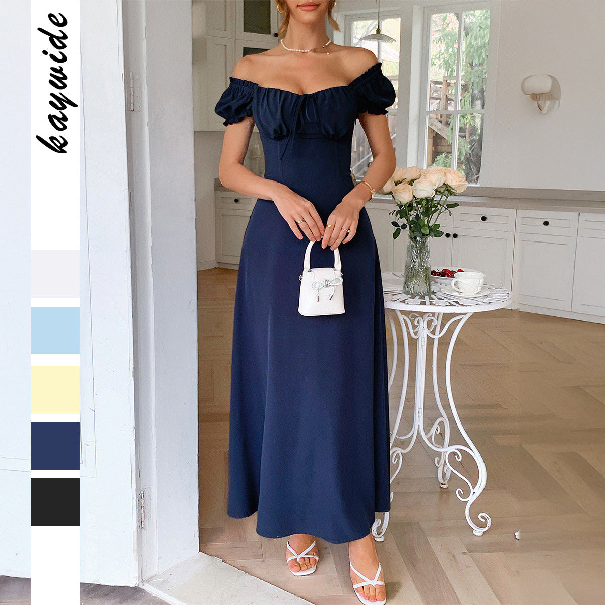 Elegant one shoulder long dress - Korvel