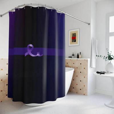 Elegant Purple Ribbon Shower Curtain