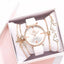 Montre analogique à quartz de luxe pour femmes avec bracelet en cuir élégant