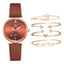 Montre analogique à quartz de luxe pour femmes avec bracelet en cuir élégant