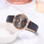 Montre analogique à quartz de luxe pour femmes avec bracelet en cuir élégant