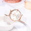 Montre analogique à quartz de luxe pour femmes avec bracelet en cuir élégant