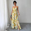 Elegant Suspender Printed Long Skirt Dress