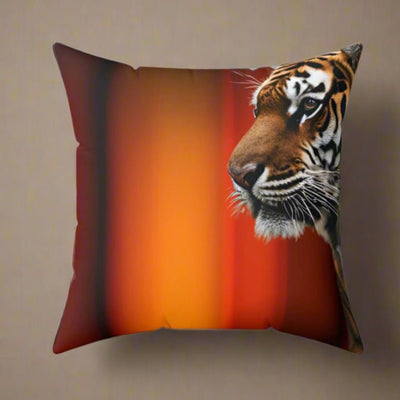 Wild Elegance Tiger Print Square Pillow - Bold Home Accent - Korvel