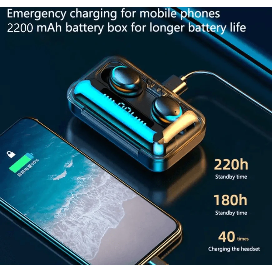 Auriculares TWS Bluetooth 5.0 Premium con estuche de carga de 2200mAh