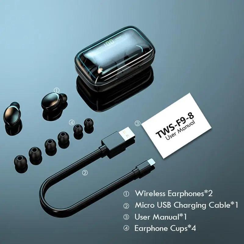 Auriculares TWS Bluetooth 5.0 Premium con estuche de carga de 2200mAh