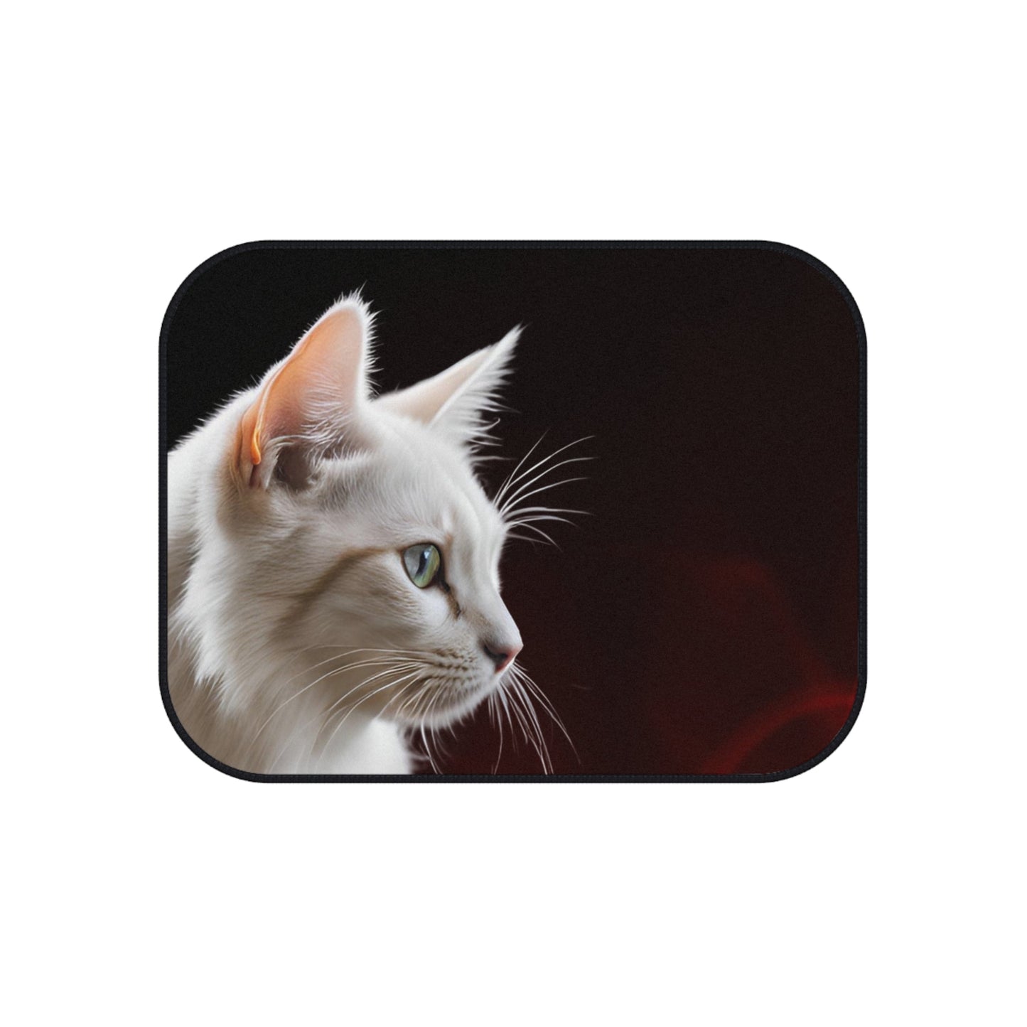 Elegant White Cat Car Mats - Set of 4 for Pet Lovers